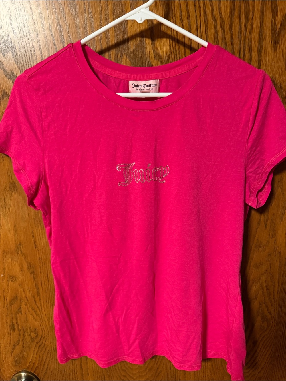 Juicy Couture Bright Pink Rhinestone Script Tee